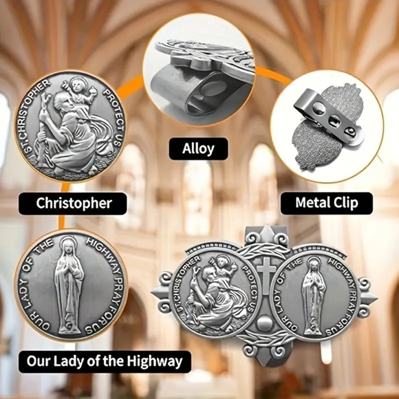 St Christopher & Our Lady of the Highway, Vehicle Medallion of Protection - Picture 2 of 6